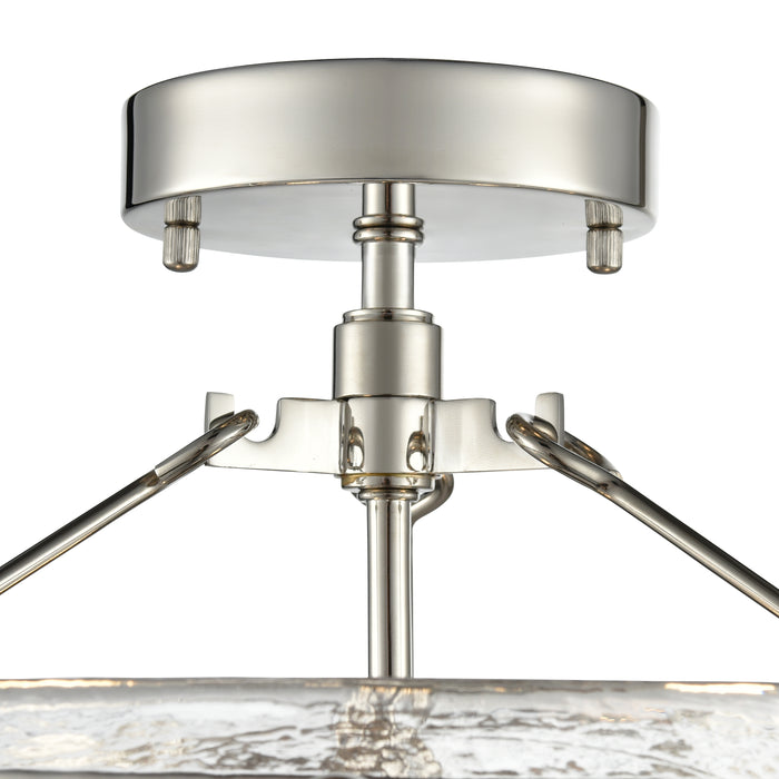 13'' Bennetti Polished NickelWater 2 Light Semi-Flush Mount