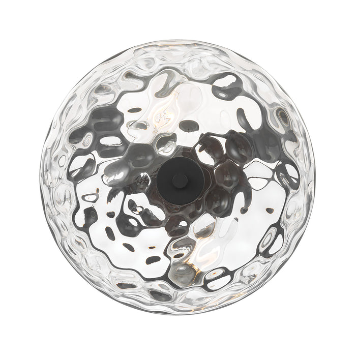 13'' Clarvyn Matte BlackClear Stone Water 2 Light Semi-Flush Mount