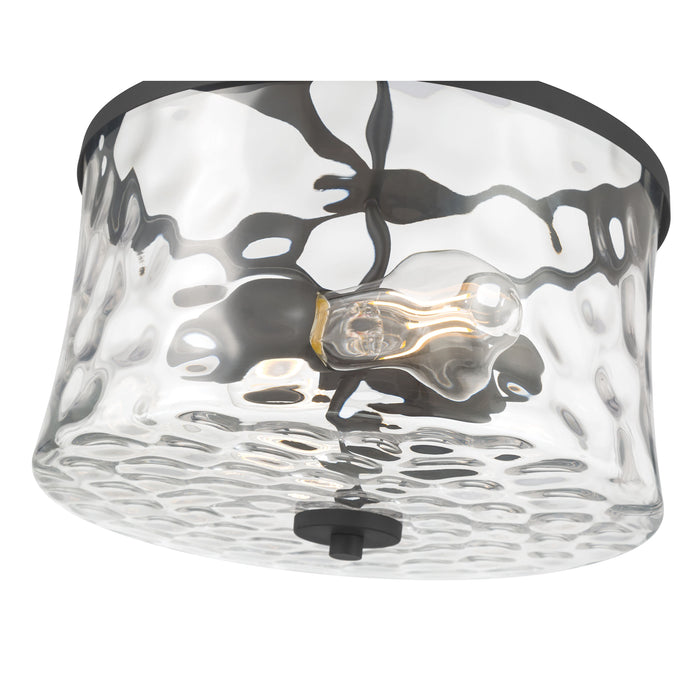 13'' Clarvyn Matte BlackClear Stone Water 2 Light Semi-Flush Mount