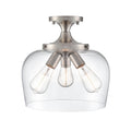 13-inch Ashford Brushed Nickel 3-Light Semi-Flush Mount Ceiling Light