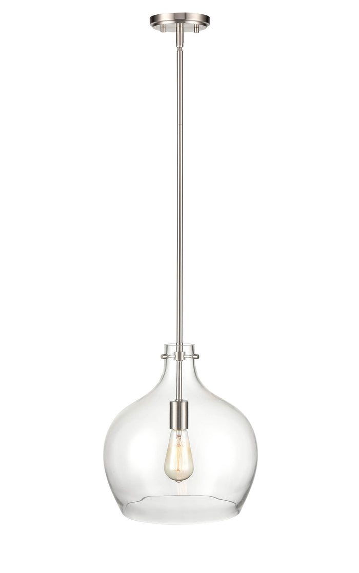 13-inch Brushed Nickel 1-Light Pendant Light