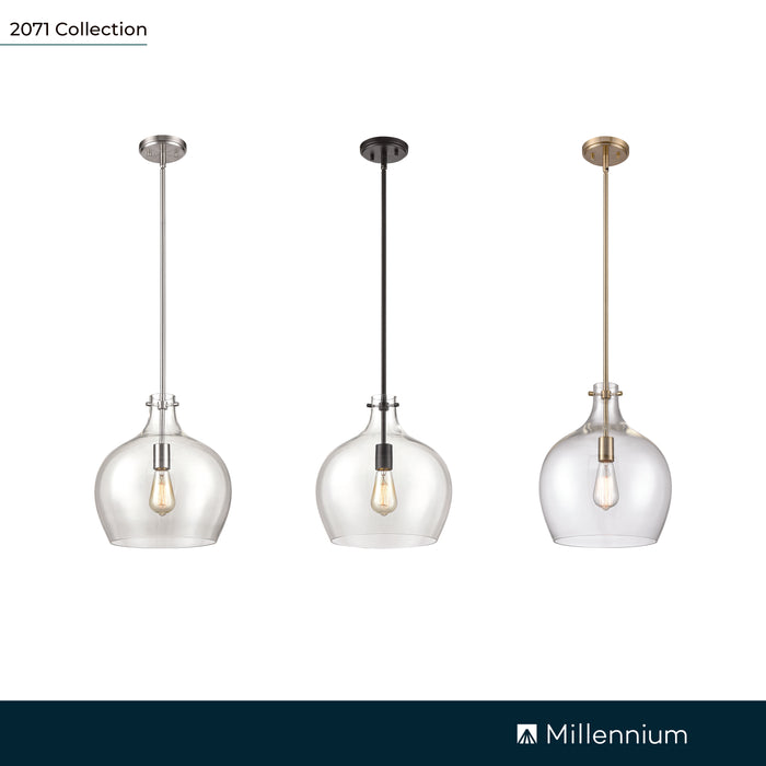 13-inch Brushed Nickel 1-Light Pendant Light