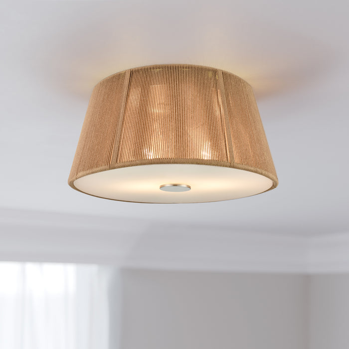 13-inch Brushed Nickel 2-Light Flush Mount Ceiling Light