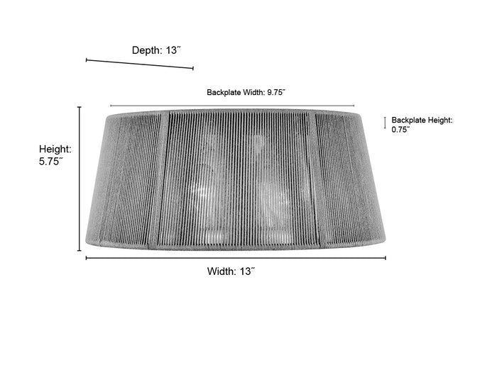 13-inch Brushed Nickel 2-Light Flush Mount Ceiling Light