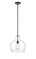 13-inch Matte Black 1-Light Pendant Light