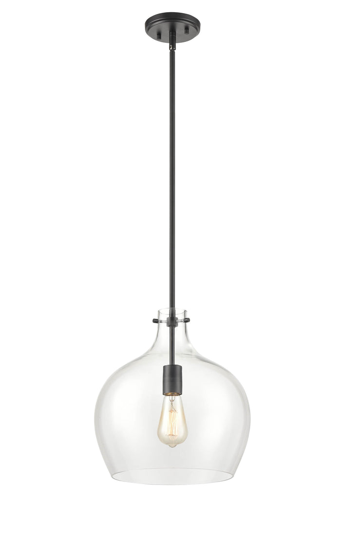 13-inch Matte Black 1-Light Pendant Light
