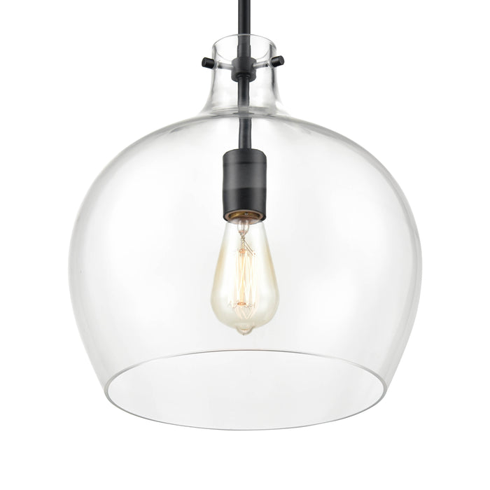13-inch Matte Black 1-Light Pendant Light