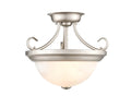 13-inch Satin Nickel 2-Light Semi-Flush Mount Ceiling Light