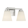 13-inch Strayhan Brushed Nickel 2-Light White Frosted Glass Bathroom Vanity Light