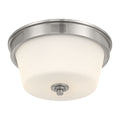 13-inch Strayhan Brushed Nickel 2-Light White Frosted Glass Flush Mount Ceiling Light