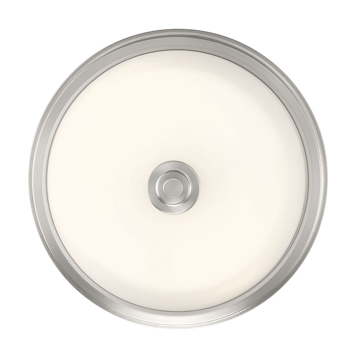 13-inch Strayhan Brushed Nickel 2-Light White Frosted Glass Flush Mount Ceiling Light