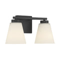 13-inch Strayhan Matte Black 2-Light White Frosted Glass Bathroom Vanity Light