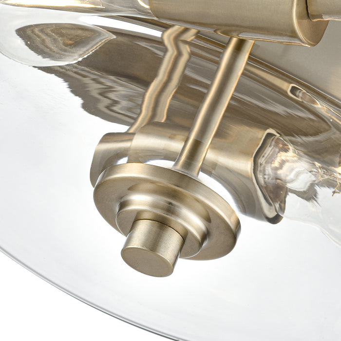 13-inch Strayhan Modern Gold 2-Light Clear Glass Flush Mount Ceiling Light