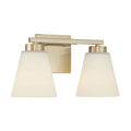 13-inch Strayhan Modern Gold 2-Light White Frosted Glass Bathroom Vanity Light