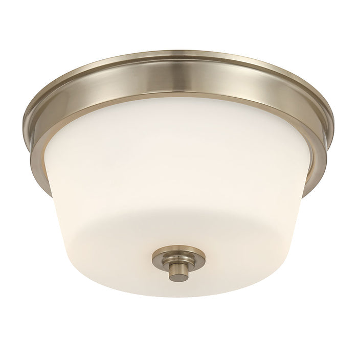 13-inch Strayhan Modern Gold 2-Light White Frosted Glass Flush Mount Ceiling Light
