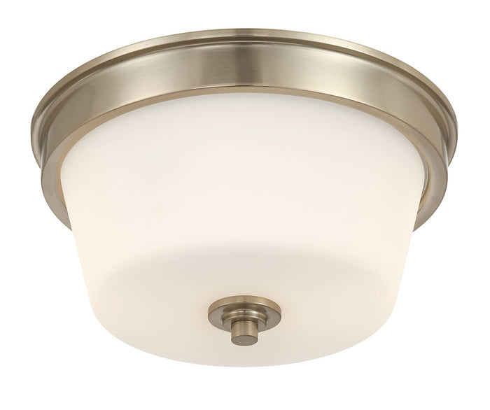 13-inch Strayhan Modern Gold 2-Light White Frosted Glass Flush Mount Ceiling Light