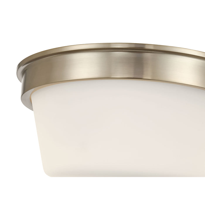 13-inch Strayhan Modern Gold 2-Light White Frosted Glass Flush Mount Ceiling Light