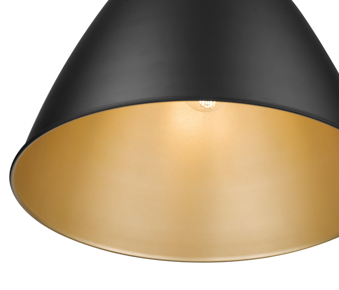 13'' Kayman Matte Black 1 Light Pendant