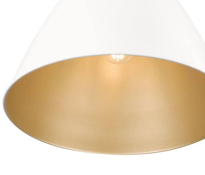 13'' Kayman Matte White 1 Light Pendant