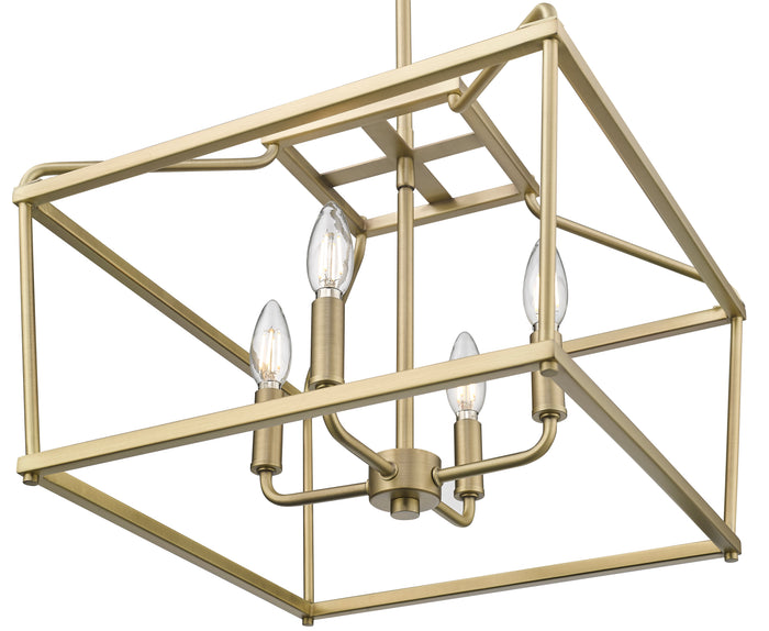 13'' Nellita Vintage Brass 4 Light Pendant