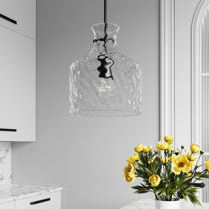 13'' Santorini Matte Black 1 Light Pendant