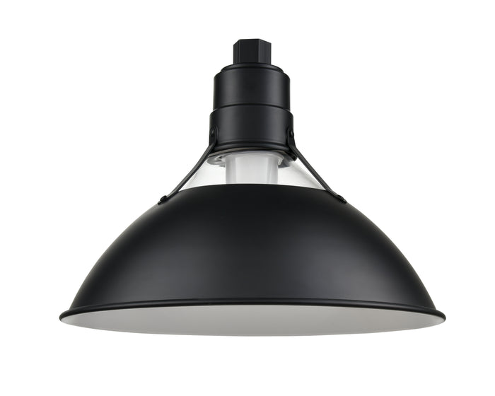 13'' Satin Black Aluminum; Glass R Series Glass Cone Shade