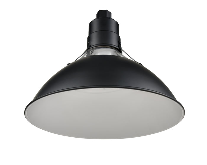 13'' Satin Black Aluminum; Glass R Series Glass Cone Shade