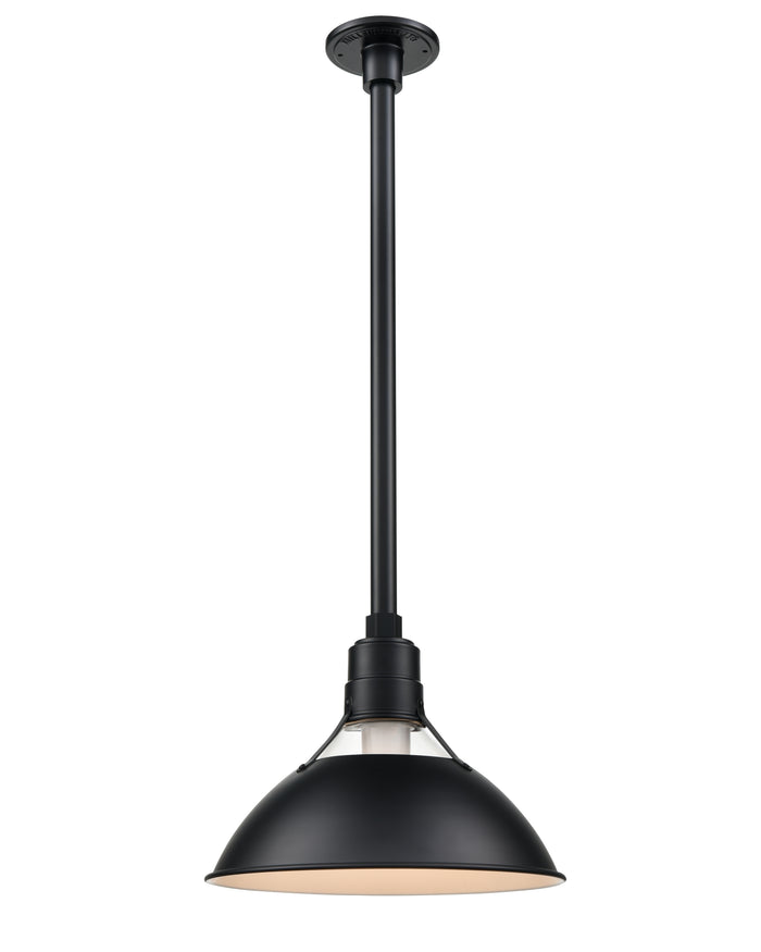 13'' Satin Black Aluminum; Glass R Series Glass Cone Shade