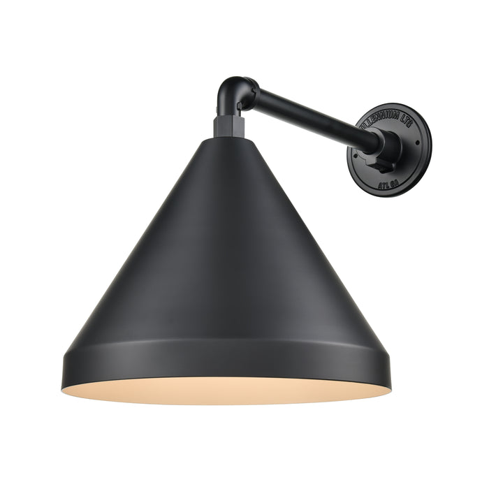 13'' Satin Black Aluminum R Series Cone Shade