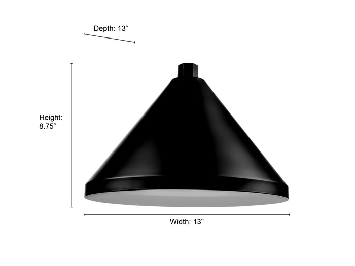 13'' Satin Black Aluminum R Series Wide Cone Shade