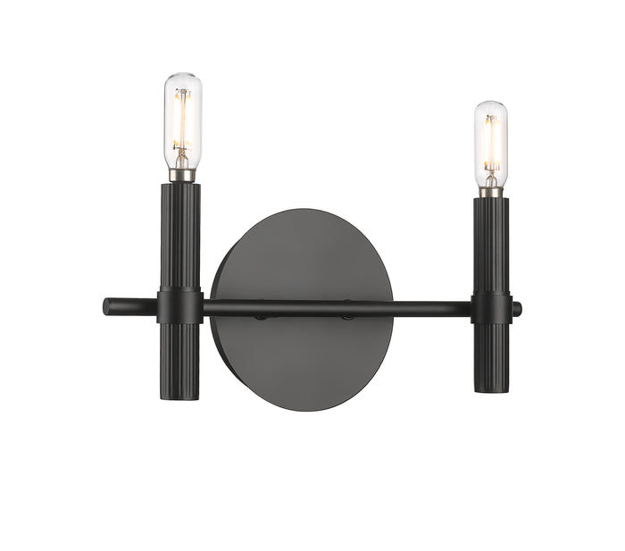 13'' Skyva Matte Black 2 Light Bath Vanity