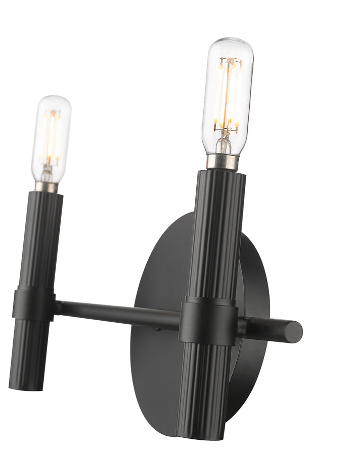 13'' Skyva Matte Black 2 Light Bath Vanity