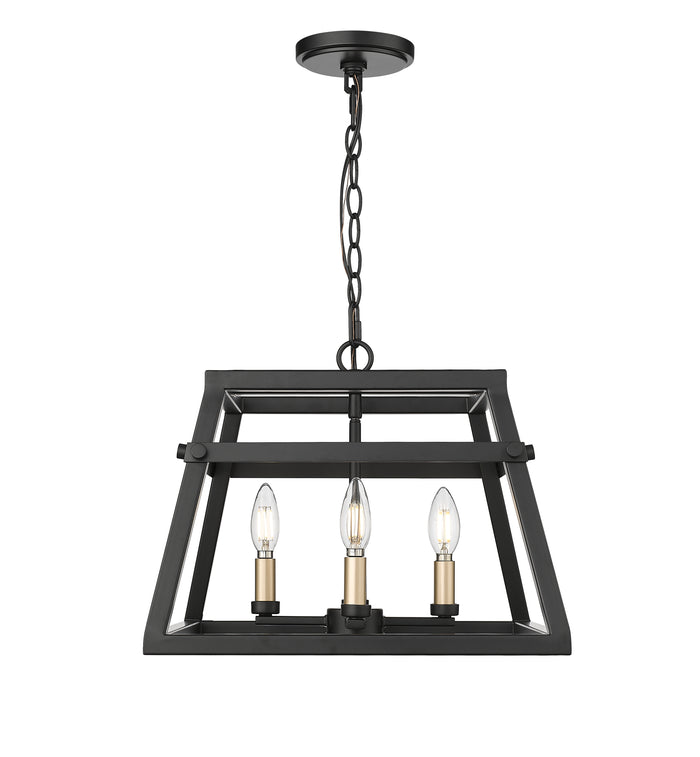 13'' Tellsa Matte Black 4 Light Pendant