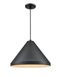 13 x 11-inch R Series Satin Black 1-Light Black Glass Cone Pendant Light