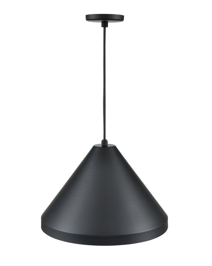 13 x 11-inch R Series Satin Black 1-Light Black Glass Cone Pendant Light