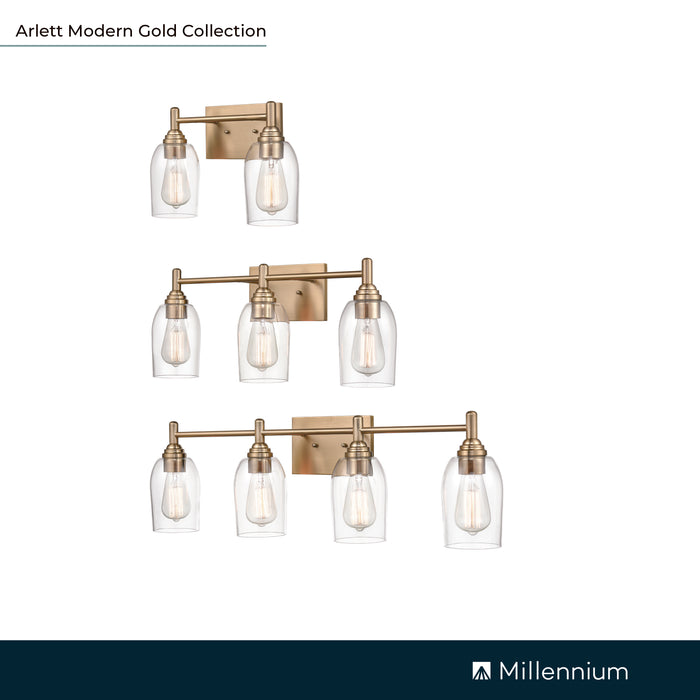 13.25'' Arlett Modern Gold 2 Light Bath Vanity