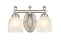 13.25-inch Satin Nickel 2-Light Faux Alabaster Glass Bathroom Vanity Light