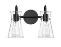 13.4'' Camellia Matte Black 2 Light Bath Vanity