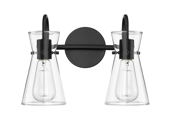 13.4'' Camellia Matte Black 2 Light Bath Vanity