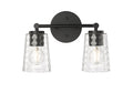 13.5'' Ashli Matte Black 2 Light Bath Vanity