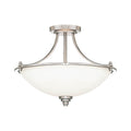 13.5'' Bristo Satin Nickel 3 Light Semi-Flush Mount