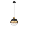 13.5'' Ellmira Matte Black/Aged Brass 1 Light Pendant