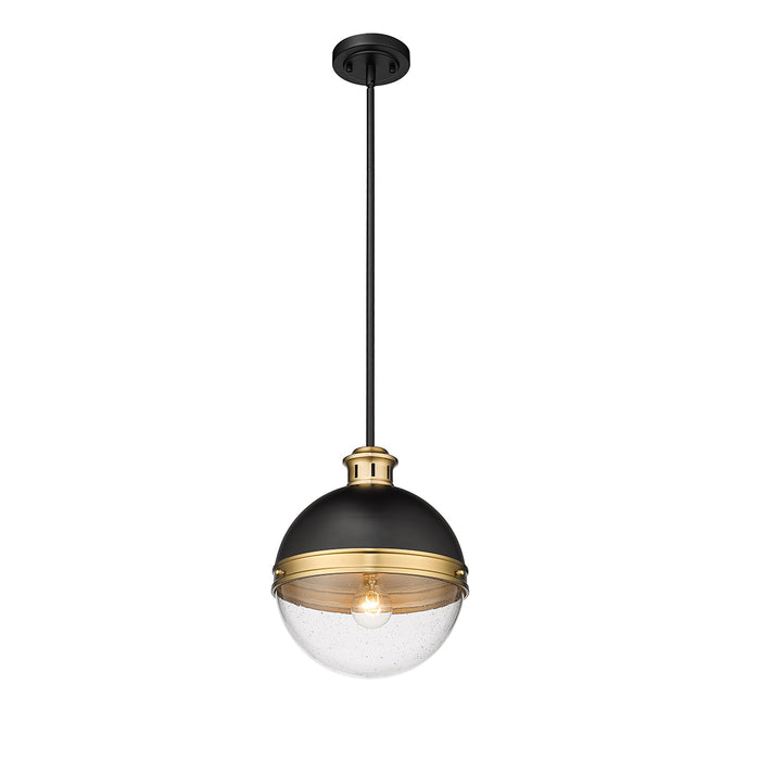 13.5'' Ellmira Matte Black/Aged Brass 1 Light Pendant