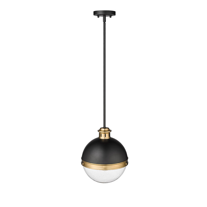 13.5'' Ellmira Matte Black/Aged Brass 1 Light Pendant