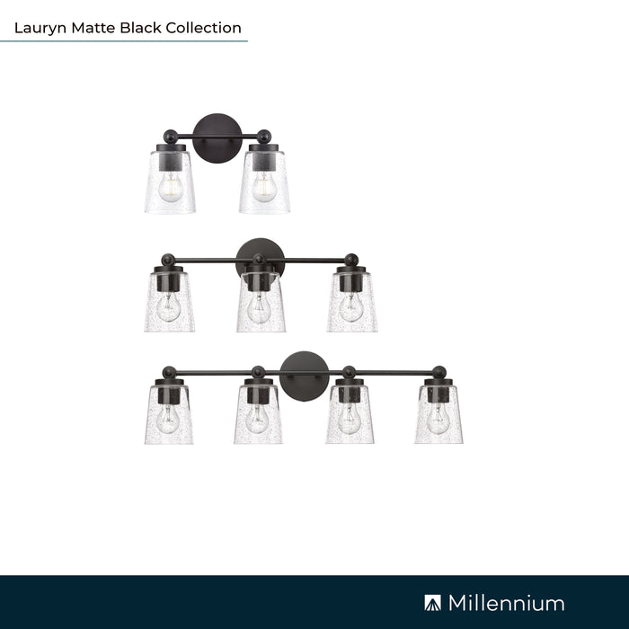 13.5'' Lauryn Matte Black 2 Light Bath Vanity