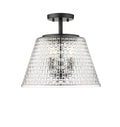 13.5'' Saben Matte Black 3 Light Semi-Flush Mount
