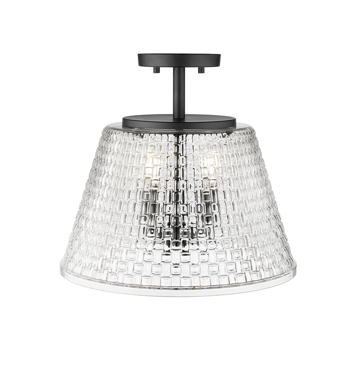 13.5'' Saben Matte Black 3 Light Semi-Flush Mount