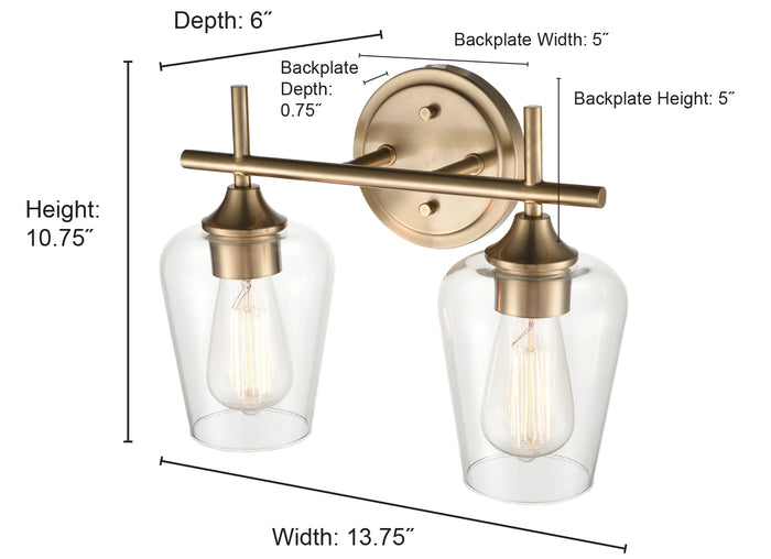 13.75'' Ashford Chrome 2 Light Bath Vanity