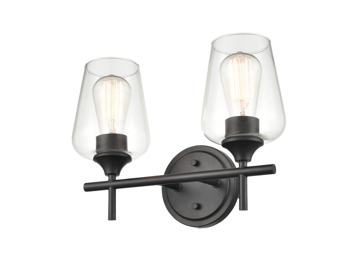13.75'' Ashford Matte Black 2 Light Bath Vanity