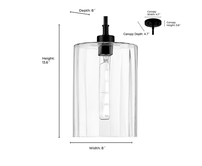 13.75'' Chastine Matte Black 1 Light Pendant